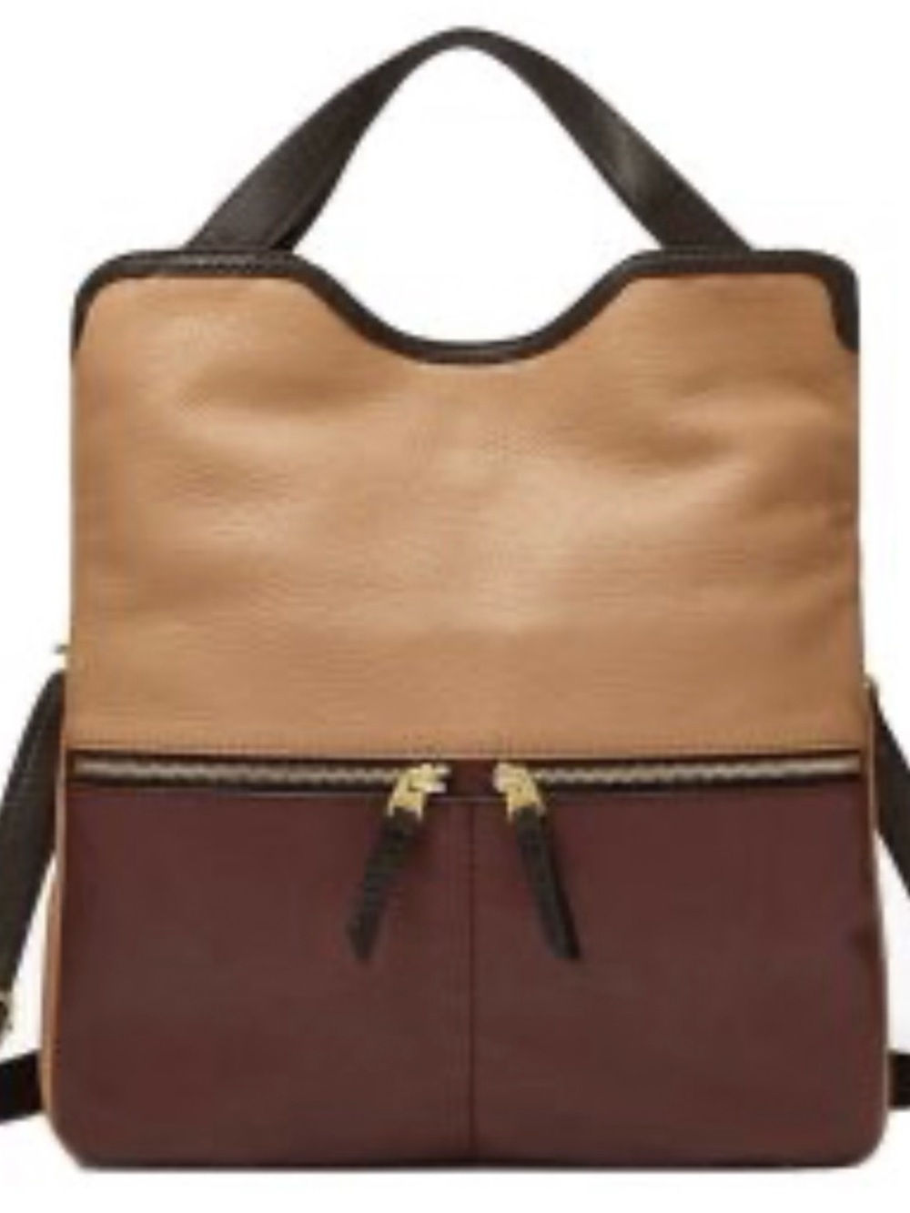 ๐ฉท Fossil Erin Leather Color-Block Tote๐